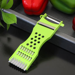 Цена за 2 шт. Овощечистка с тёркой и шинковкой Доляна, 17 см, зелёная