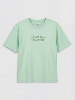 Slogan Bask?l? Erkek ?ocuk Ti??rt
