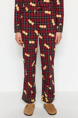 Trendyolmilla Cok Renkli %100 Pamuklu Ay?c?kl? Ekoseli Gomlek-Pantolon Orme Pijama Tak?m? THMAW24PT00104