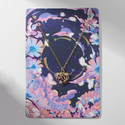 Кулон на цепочке «Прелесть. Сердце с цветами», 40 см, розово-фиолетовый в золоте