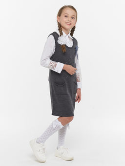 Сарафан для девочек 7068. 5006 серый