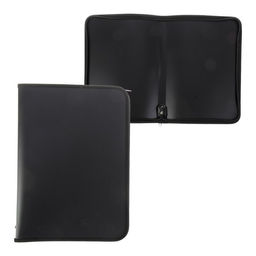 Папка пластиковая А4, 325 х 230 х 25 мм, молния вокруг, Calligrata Офис, ПМ-А4-11, 0.5 мм, цветная, текстура песок, Black чёрная