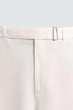 PANTAL?N RELAXED FIT VISCOSA - LINO CINTUR?N / Crudo
