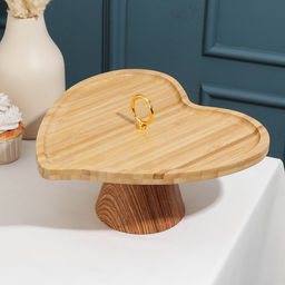 Блюдо для подачи на подставке Доляна Сердце, 27?27 см, бамбук  фото 2