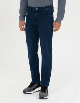 Lacivert Straight Fit Jean Pantolon