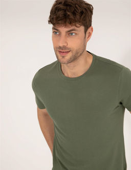 Haki Slim Fit Basic Ti__rt