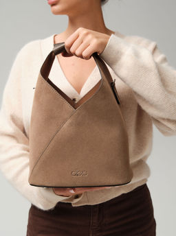 Замшевая сумка Rebecca DBR 31370 серо-коричневый