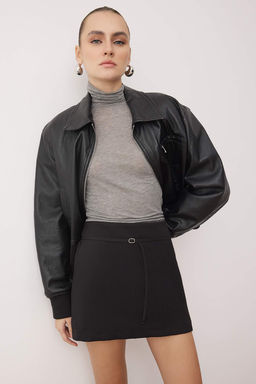 Koyu Kahverengi Ince Kemer Detayl? Mini Sort Etek Sort & Bermuda TWOAW26SR00056 - Trendyolmilla фото 7