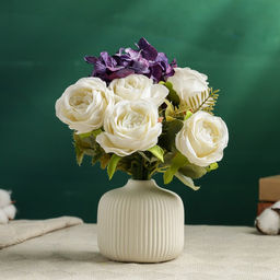 Ваза для цветов «Ингер», 10×10 см, керамика, белая