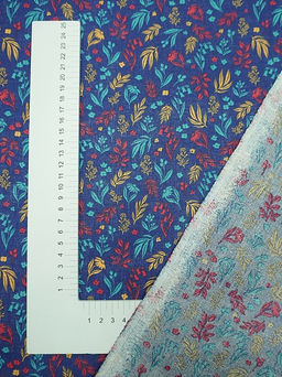 Ситец Цветная флора цв.чернильно-васильковый, ш.0.8м, хлопок-100%, 85гр/м.кв - Купава фото 5