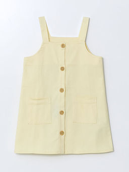 Kare Yaka Basic Gabardin K?z ?ocuk Elbise