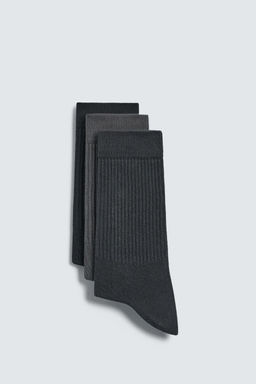PACK OF 3 RIBBED SOCKS