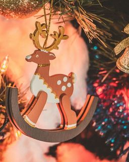 Елочные игрушки - Олень на качалке 360-5