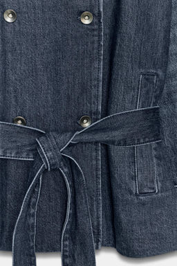 MIDI DENIM TRENCH COAT WITH BELT - Zara фото 11