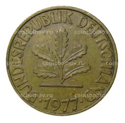 Монета 10 пфеннигов 1977 года D Германия