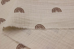 Муслин двухслойный с эф.жатости Радуга-дуга цв.бежево-молочный, СОРТ2, ш.1.43м, хлопок-100% - Купава фото 6