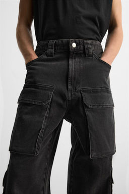 CARGO POCKET DENIM TROUSERS - Zara фото 5