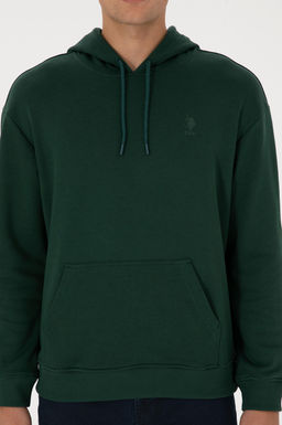 Erkek Comfort Fit Kap__onlu Koyu Ye_il Basic Sweatshirt - U.s. polo assn фото 6