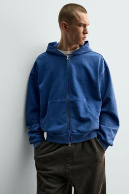 WASHED ZIP-UP HOODIE - Zara фото 15