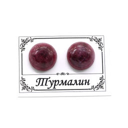 Серьги пусеты (гвоздики) турмалин имитация 9-10мм Радуга камня