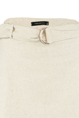 TRENDYOLMILLA KahverengI Mini Dokuma Keten kar?s?ml? Plaj Sort Etek TBESS21ET0124  фото 16