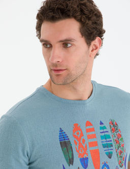 Водно-зеленая футболка узкого кроя - Cacharel фото 2