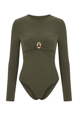 Bordo Aksesuar Detayl? Buzgulu Alttan C?tc?tl? Party Body TPRSS26BD00006 - Trendyolmilla фото 3