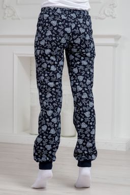 Брюки женские домашние из футера на манжете сердце из цветов - Амадэль фото 7