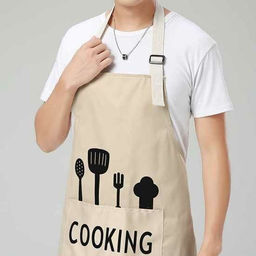 Фартук COOKING х/б с водоотталкивающей пропиткой. Цвета в ассортименте - Лен поволжья фото 2