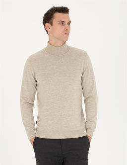 Kum Melanj Slim Fit Bal_k__ Yaka Basic Triko Kazak
