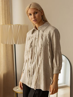 Рубашка лен 60%, вискоза 40% - Волтри фото 3