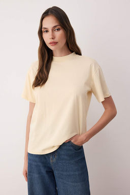 Siyah-Beyaz-Lacivert 3Lu Paket %100 Pamuk Regular/Normal Kal?p Dik Yaka Orme T-Shirt TWOAW26TS00007 - Trendyolmilla фото 4