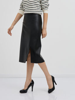 черная юбка-карандаш длины миди с разрезом - Glenfield фото 7