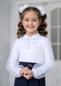 Далас, блузка трикотажная белый/122-60-54