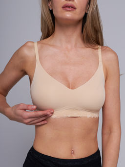 Топ-бюстье бюстгальтер бесшовный Vanessa for me S008 нейлон, эластан бежевый размеры S, M, L, XL