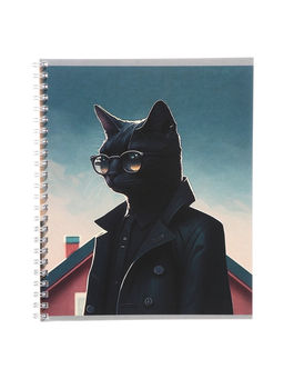 Цена за 4 шт. Тетрадь 48 листов в клетку на гребне, Calligrata «Чёрный Кот», МИКС