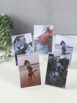 Фоторамка пластик 10х15 см, А6, вертикальная, прозрачная, набор 5 шт