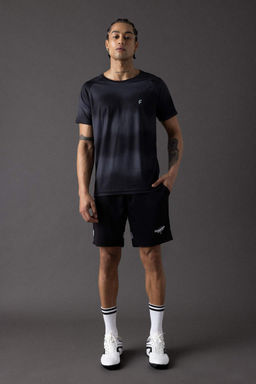 DeFactoFit Облегающая футболка с круглым вырезом и рисунком в стиле спортсмен с короткими рукавами  фото 2