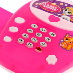 Музыкальный телефон детский «Маленькая леди», русская озвучка, цвет розовый