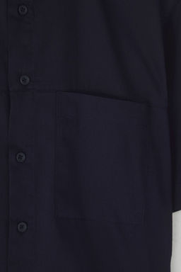 TRENDYOL MAN Lacivert Unisex Boxy Fit Poplin Yazl?k K?sa Kollu Gomlek TMNSS25GO00042 - Trendyolmilla фото 7
