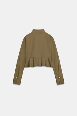 CAMISA POPEL?N BOTONES / Khaki oscuro - Zara фото 7