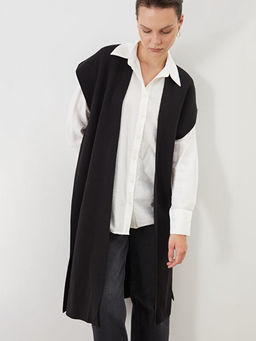 ?al Yaka Oversize Kad?n Triko Yelek