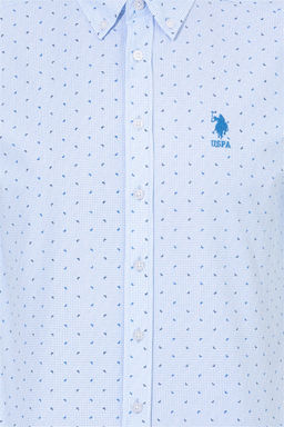 Мужская голубая рубашка с длинным рукавом - U.s. polo assn фото 6