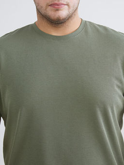 B?y?k Beden Bisiklet Yaka Penye Erkek Ti??rt