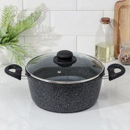 Кастрюля Доляна «Элит», 4 л, d=26 см, h=11 см, антипригарное покрытие, литой алюминий, чёрная