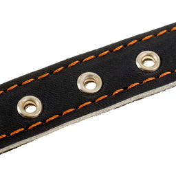 Ошейник кожаный на синтепоне, 46 х 2 см, ОШ 25-35 см, синий - Пижон фото 4