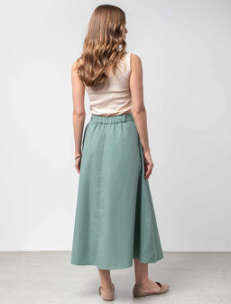 VILATTE / Юбка из 100% хлопка на резинке сзади, с карманами  фото 4