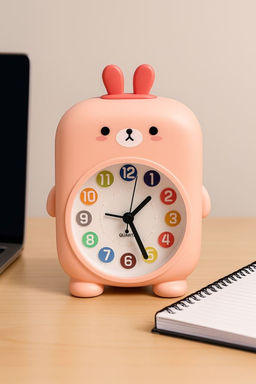 Часы-будильник Rainbow rabbit, pink (14,5х12 см)