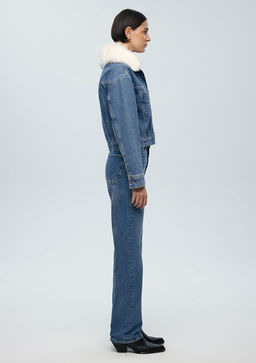 Casey Iconic Indigo Mavisi Suni Kurklu Jean Ceket фото 6