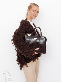 Сумка женская кожаная 9613-1S coffee Velina Fabbaino-Safenta в Новосибирске